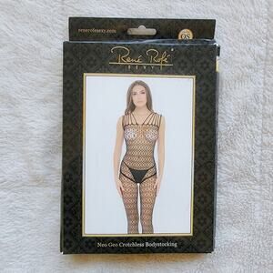 Rene Rofe Neo Geo Crotchless Bodystocking Lingerie